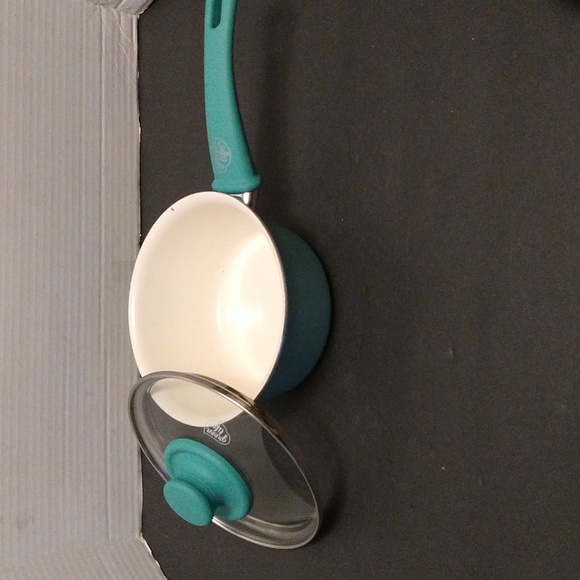 EUC. Greenlife 1.5 qt pot with lid in a turquoise blue. - Picture 5 of 9